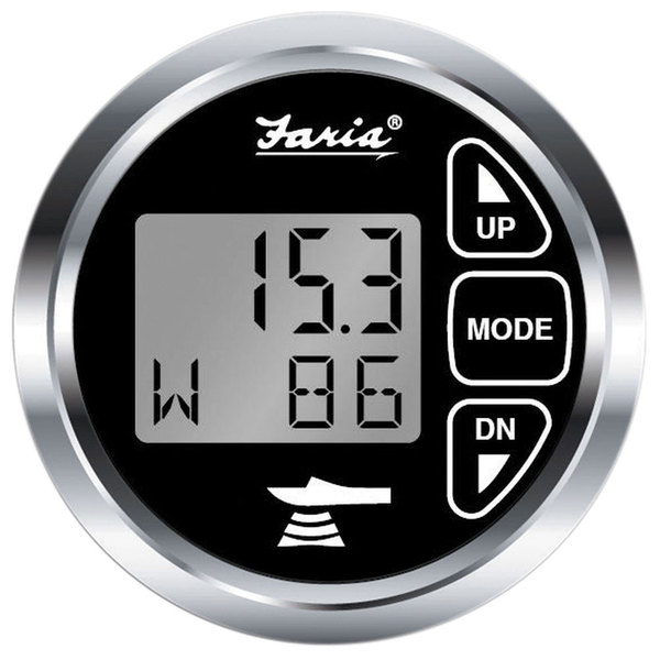 Faria Beede Instruments 13752 Depth Sounder w AirWater Temperature (Transom Mounted Transducer)-2" 13752